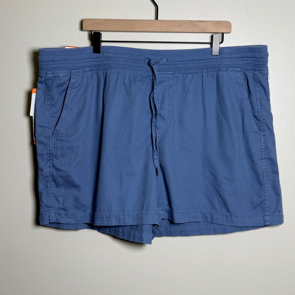 Orvis Womens Cotton Shorts XXL Blue Drawstring Elastic Waist Pockets Coastal